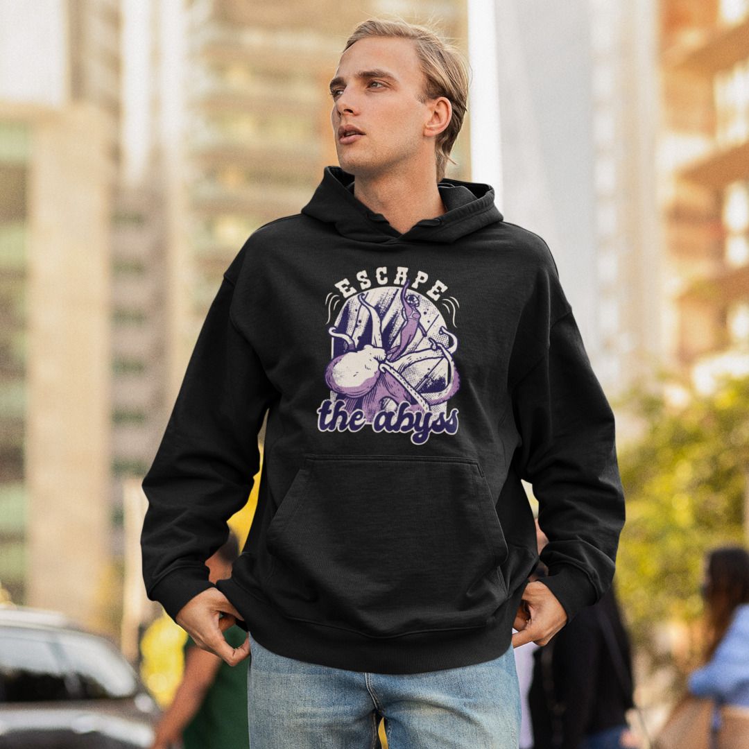 Escape The Abyss graphic hoodie – Fourth Dimension Club