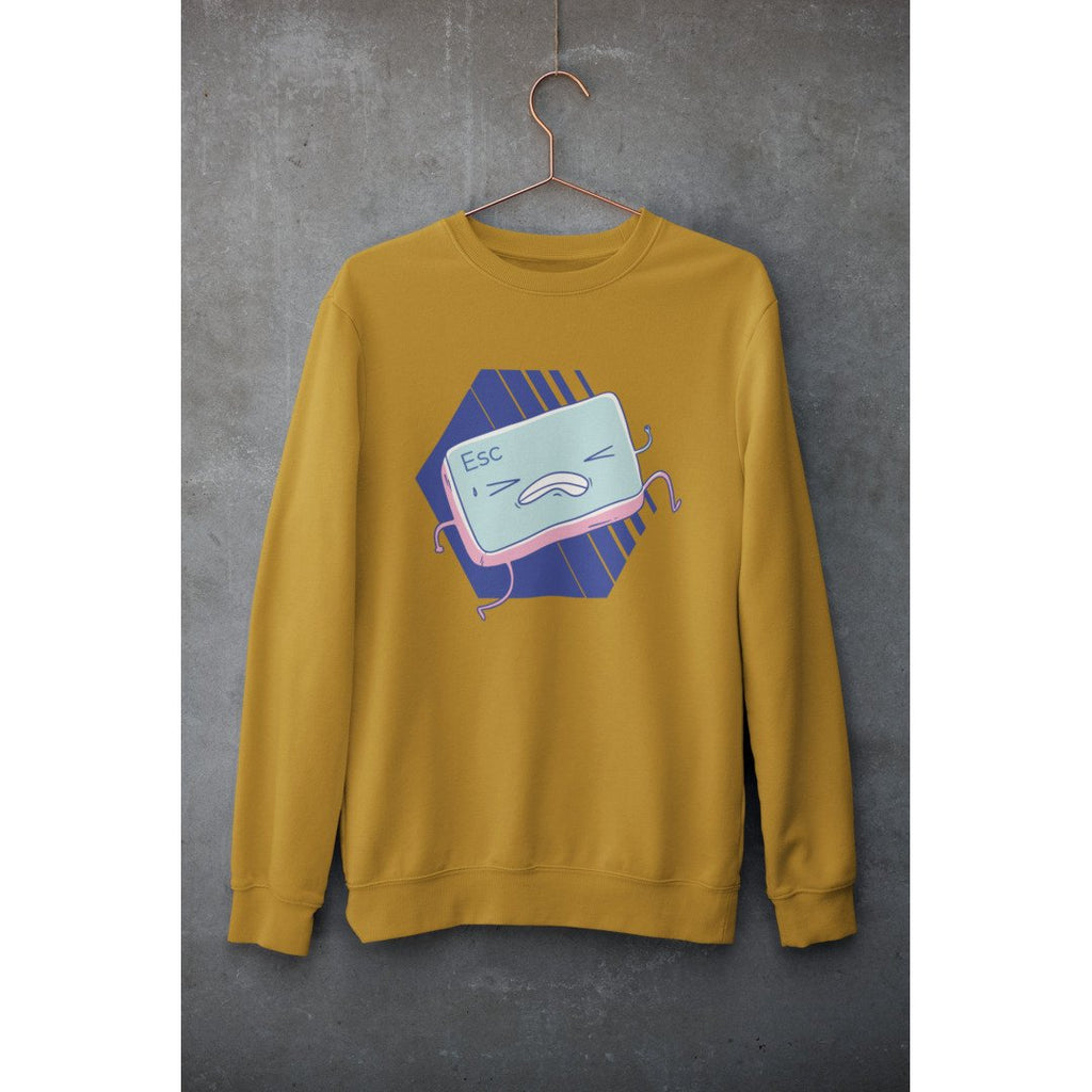 Esc Button Unisex Sweatshirt — Mustard