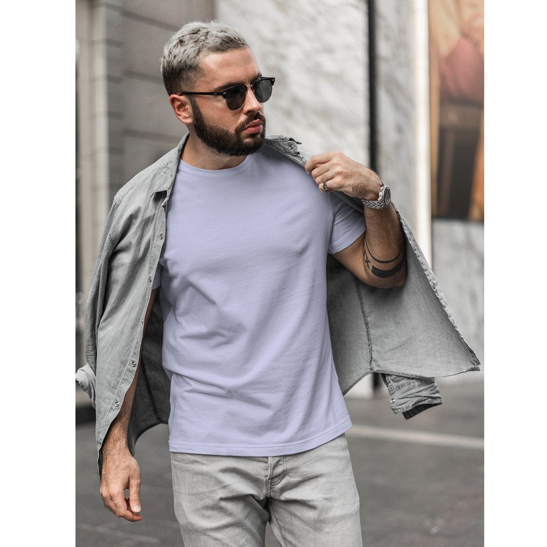 Men/Unisex Plain Half Sleeve T-Shirt — Lavender