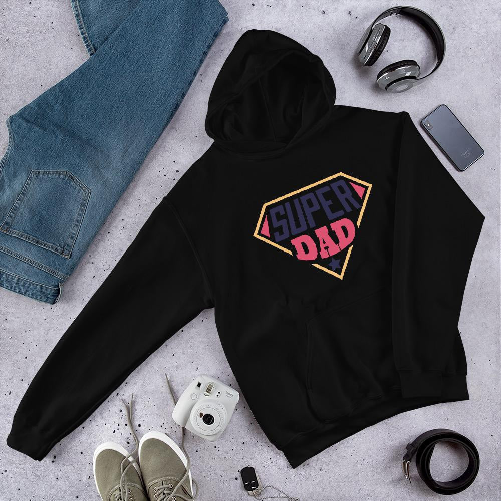 Super Dad Unisex Hooded Sweatshirt — Black