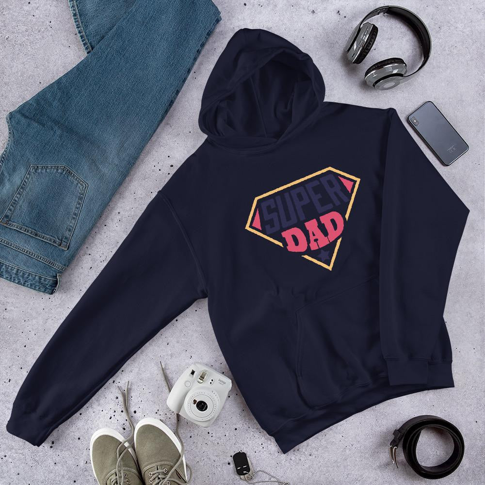 Super Dad Unisex Hooded Sweatshirt — Navy