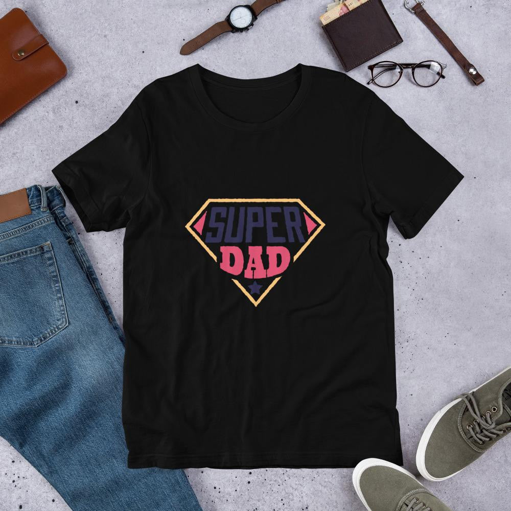 Super Dad Half Sleeve T-Shirt — Black