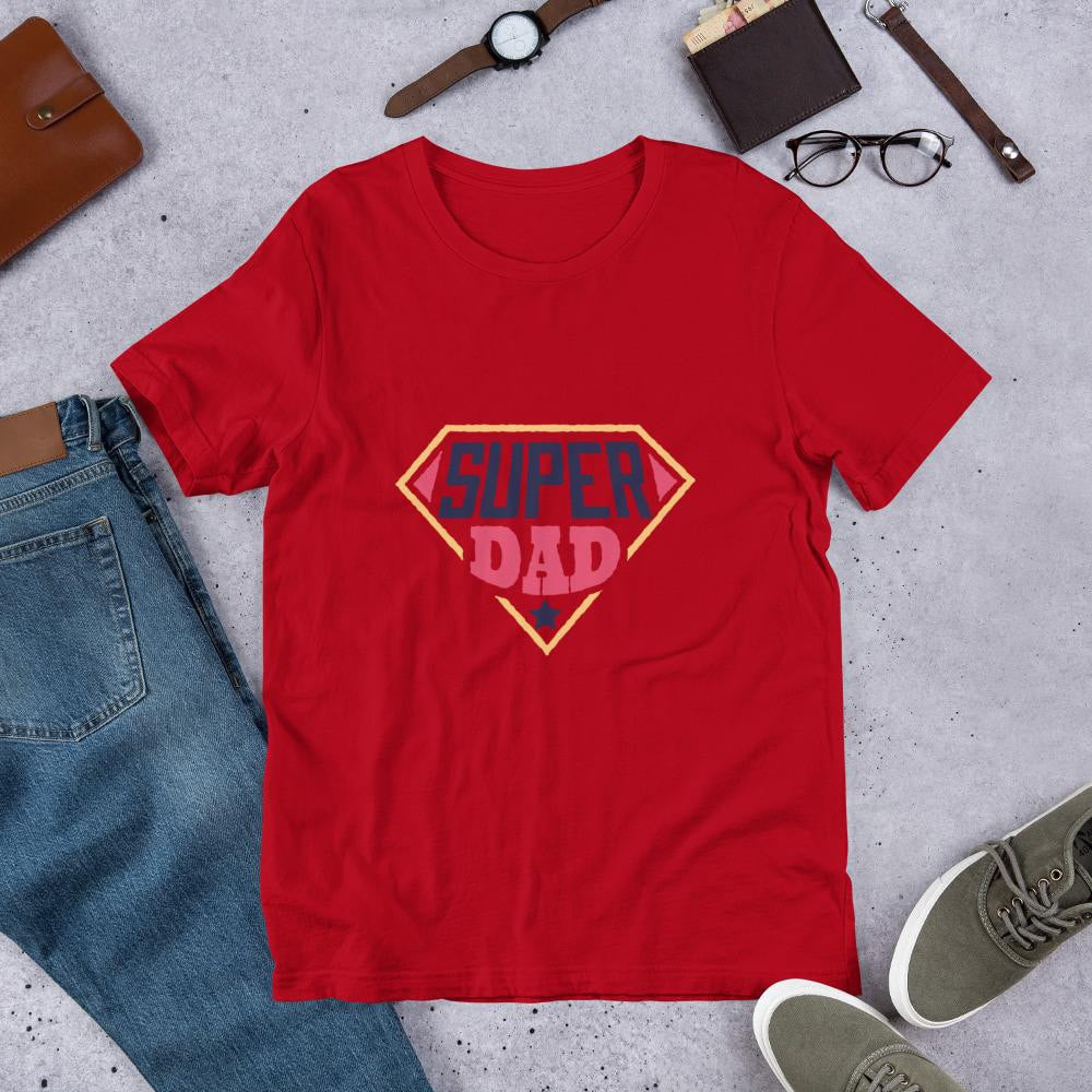 Super Dad Half Sleeve T-Shirt — Red