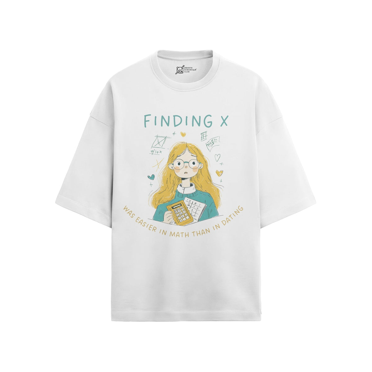 French terry oversized t-shirt with Finding X print