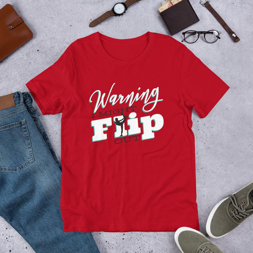 Gymnast Flip Half Sleeve T-Shirt — Red