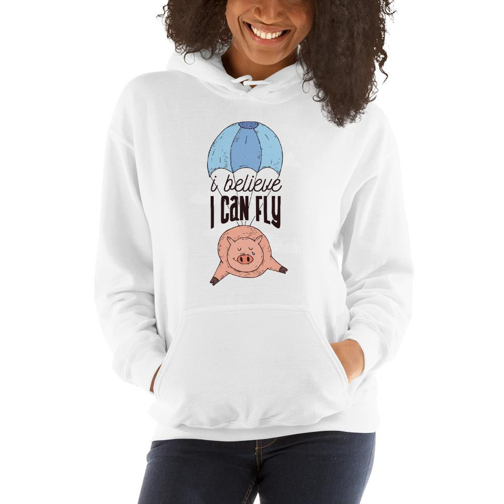 Flying Pig Unisex Hooded Sweatshirt — detail view 2