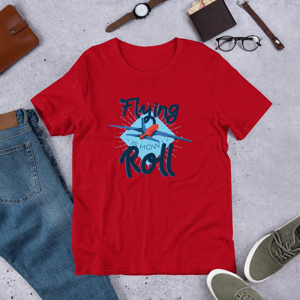 Flying Roll Half Sleeve T-Shirt — Red
