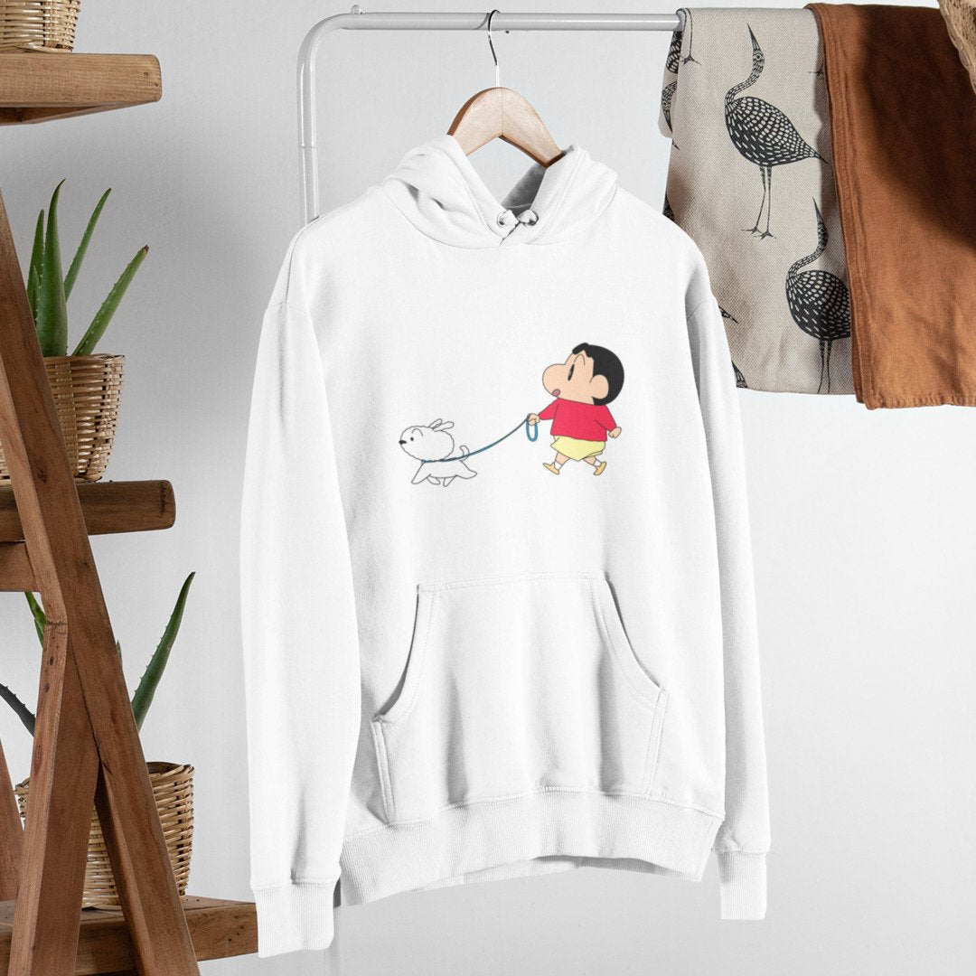 Shiro's Walk Unisex Hooded Sweatshirt — White