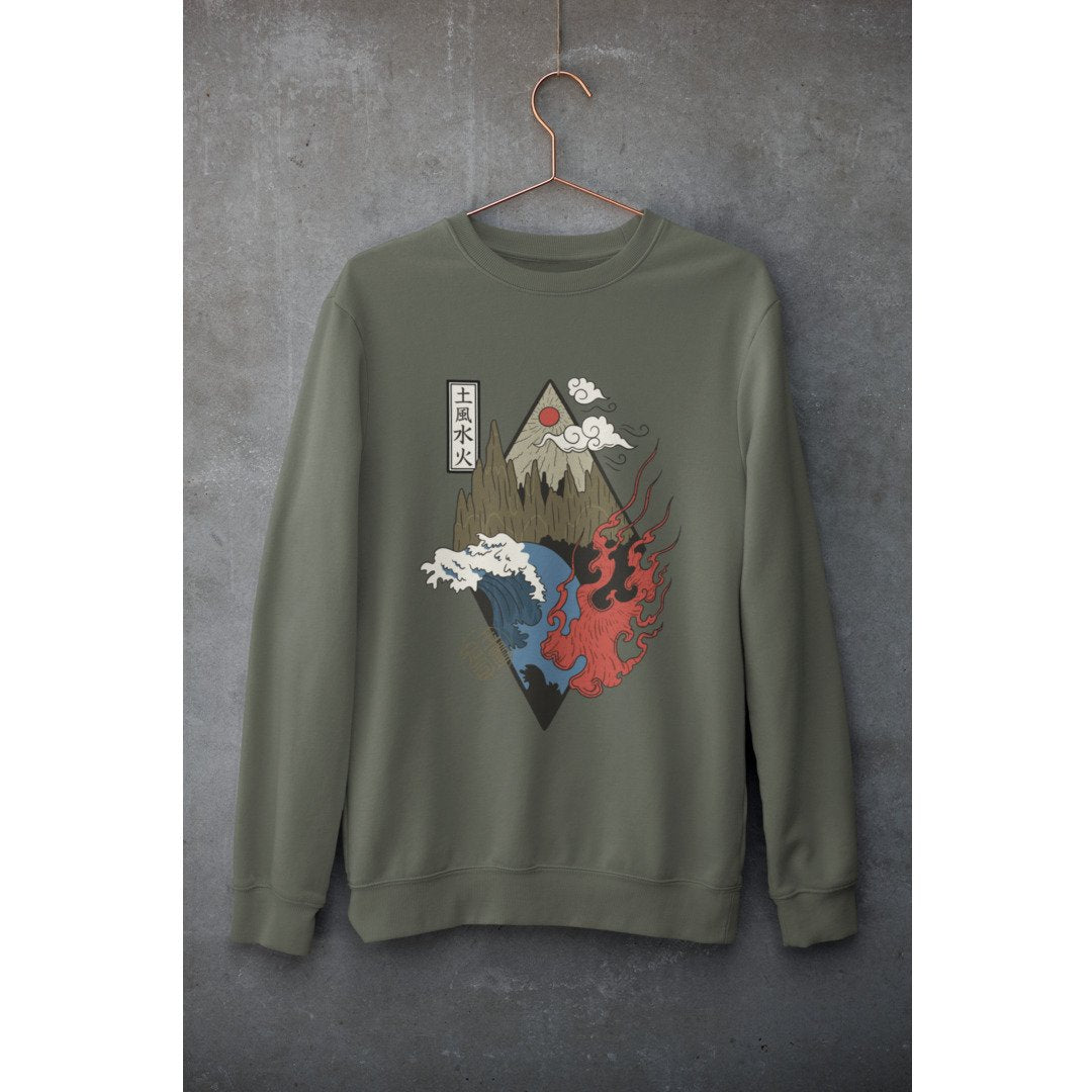 Four Elements Unisex Sweatshirt — Olive