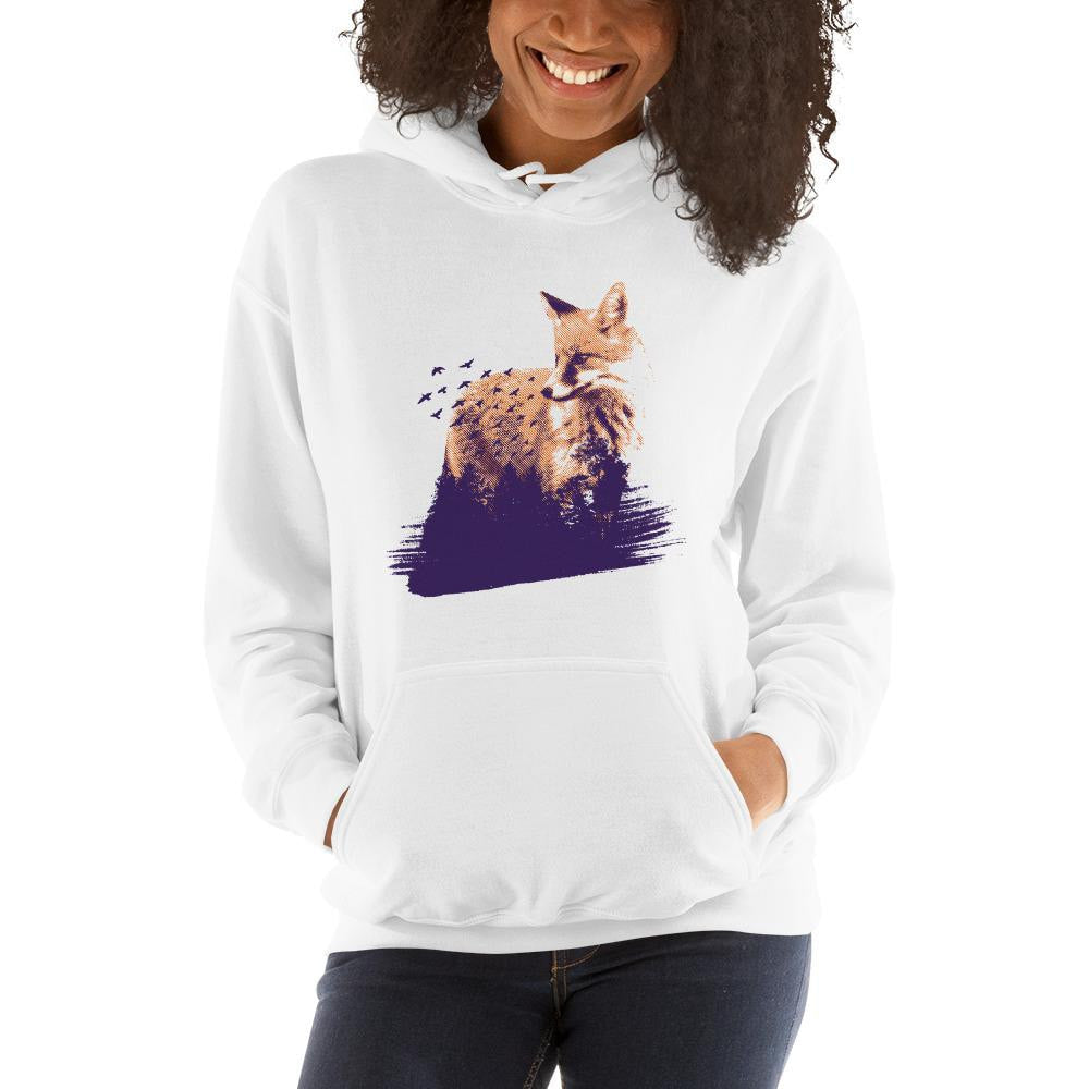 Forest Fox Unisex Hooded Sweatshirt — detail view 3