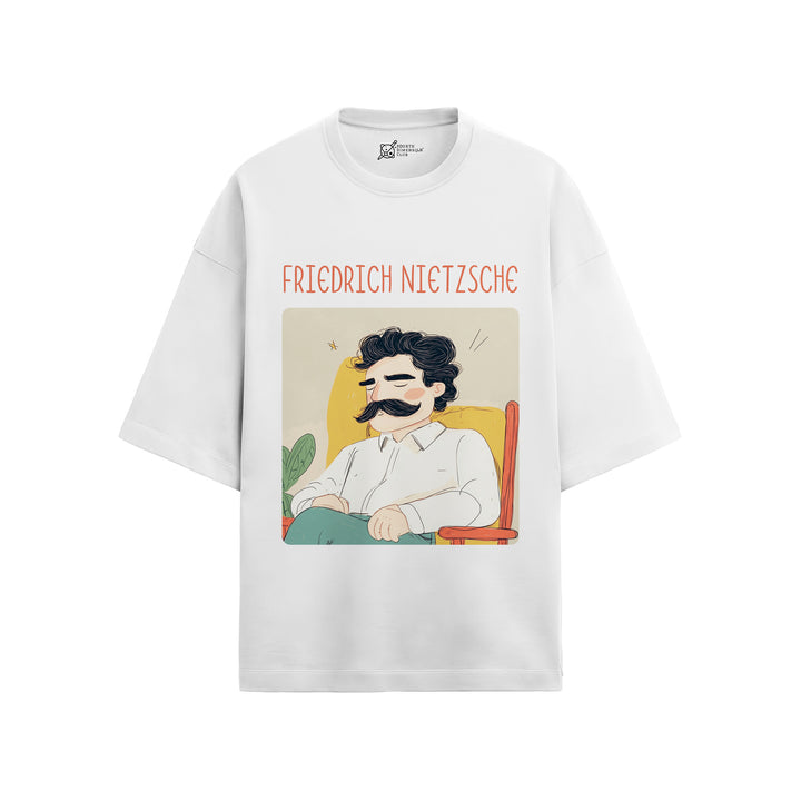 Friedrich Nietzsche Oversized French Terry T-Shirt #GeniusDoodles