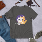 Nerd Cat graphic tee front graphic – Fourth Dimension Club