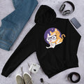 Nerd Cat Unisex Hooded Sweatshirt — Black