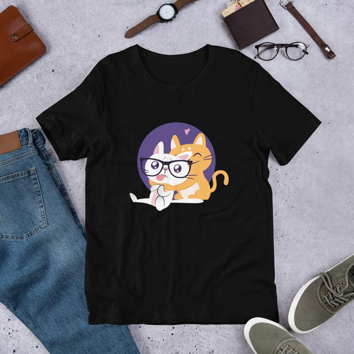 Nerd Cat Half Sleeve T-Shirt