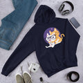 Nerd Cat Unisex Hooded Sweatshirt — Navy