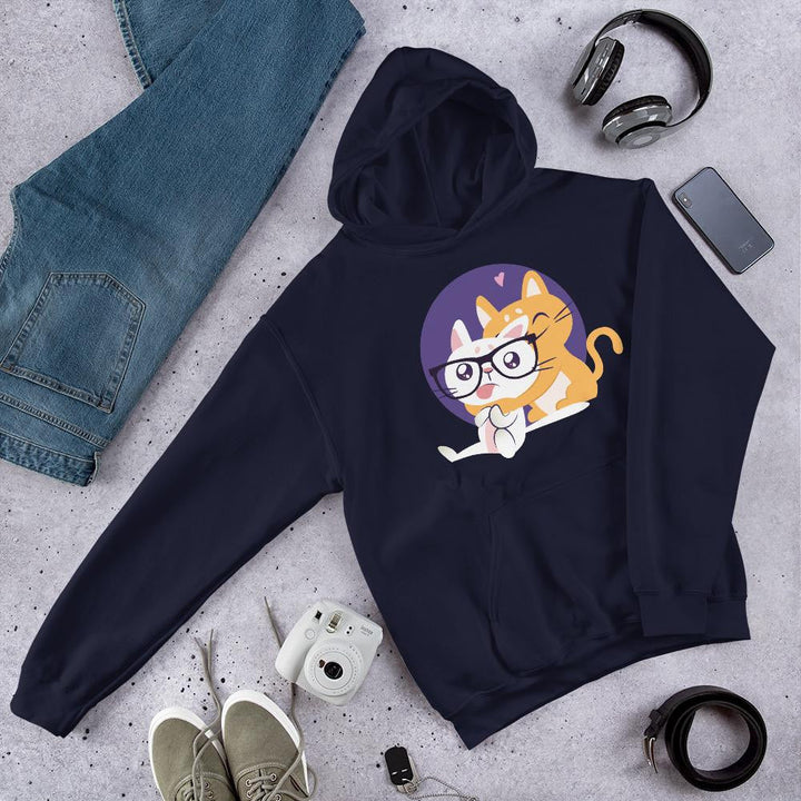 Nerd Cat Unisex Hooded Sweatshirt