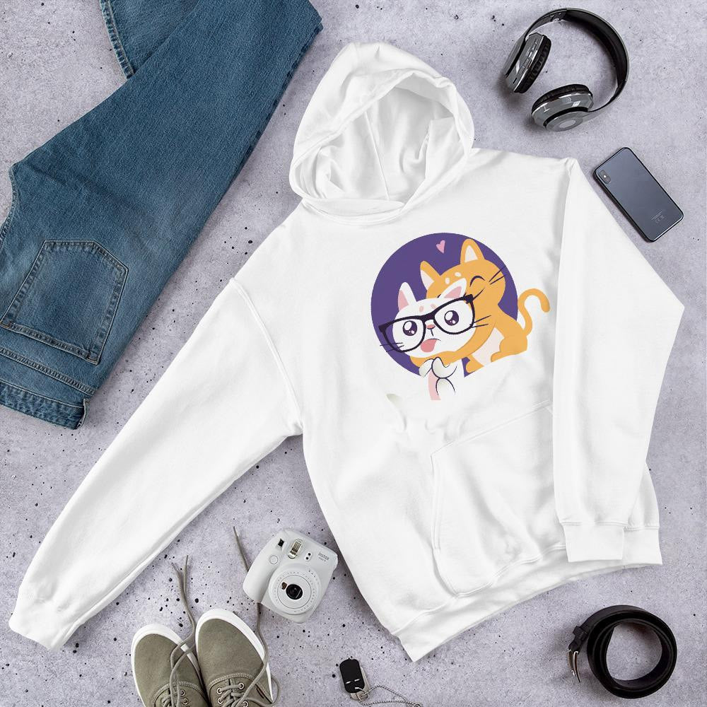 Nerd Cat graphic hoodie front graphic – Fourth Dimension Club