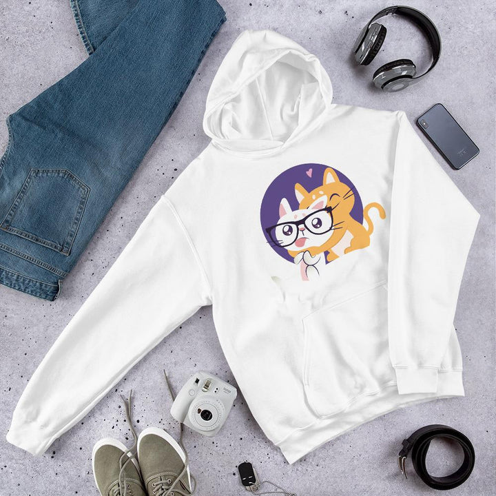 Nerd Cat Unisex Hooded Sweatshirt