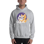 Nerd Cat Unisex Hooded Sweatshirt — detail view 2