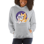 Nerd Cat Unisex Hooded Sweatshirt — detail view 3