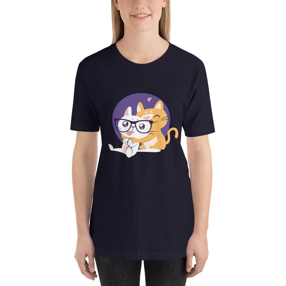 Nerd Cat Half Sleeve T-Shirt — detail view 10