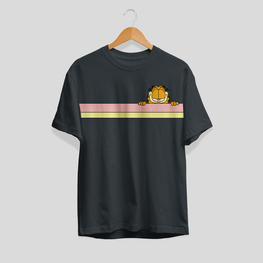 Garfield Strip Unisex Half Sleeve T-Shirt — Steel Grey