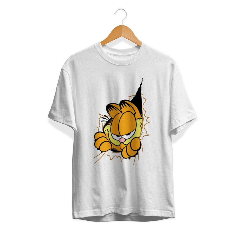 Tear & Peek Unisex Half Sleeve T-Shirt #Garfield