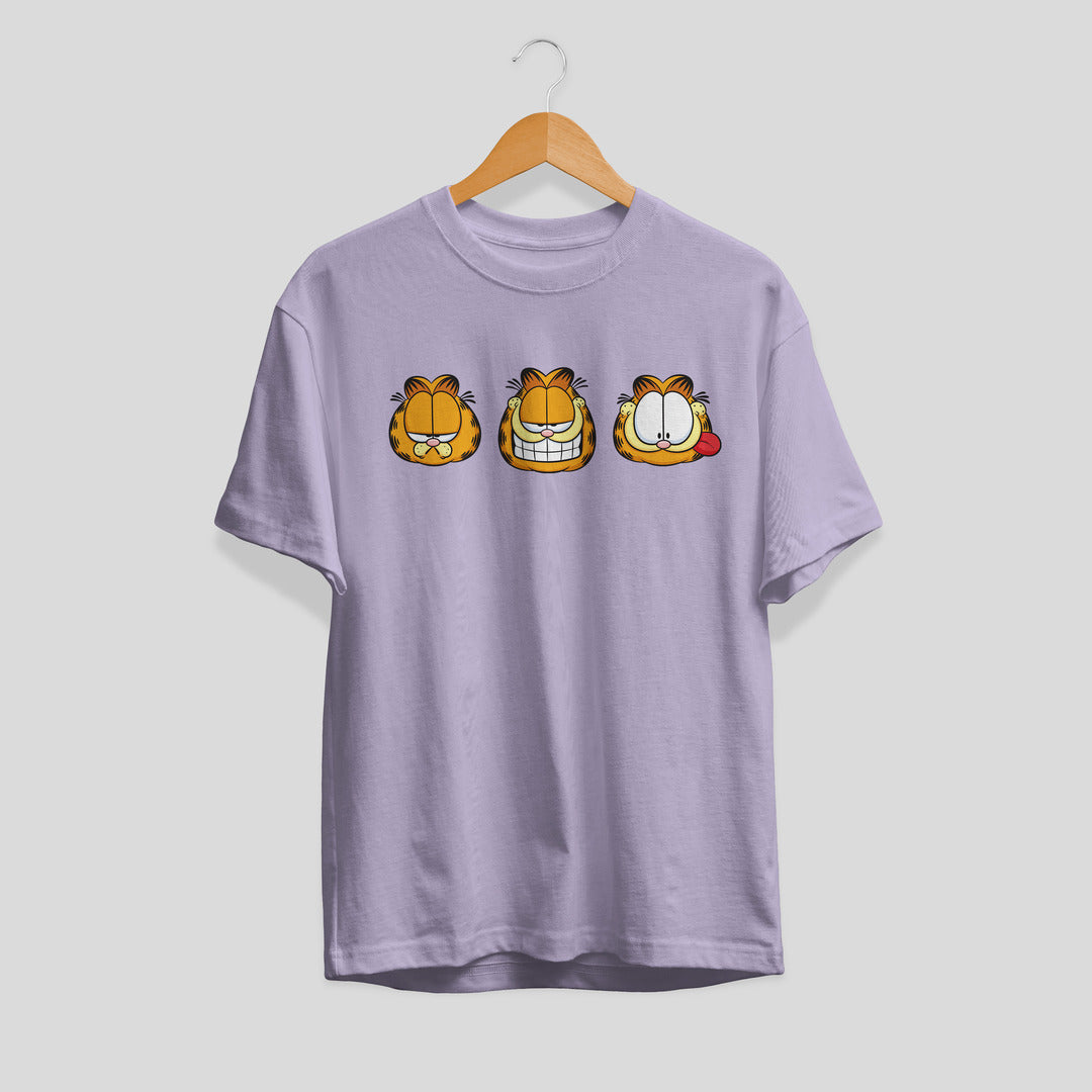 Garfield Faces Unisex Half Sleeve T-Shirt — Lavender