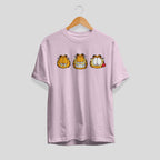 Garfield Faces Unisex Half Sleeve T-Shirt — Light Pink