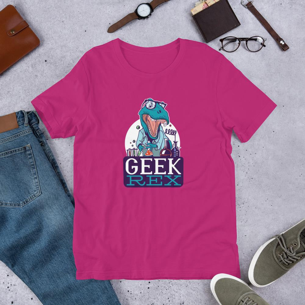 Geek Rex Half Sleeve T-Shirt — Pink