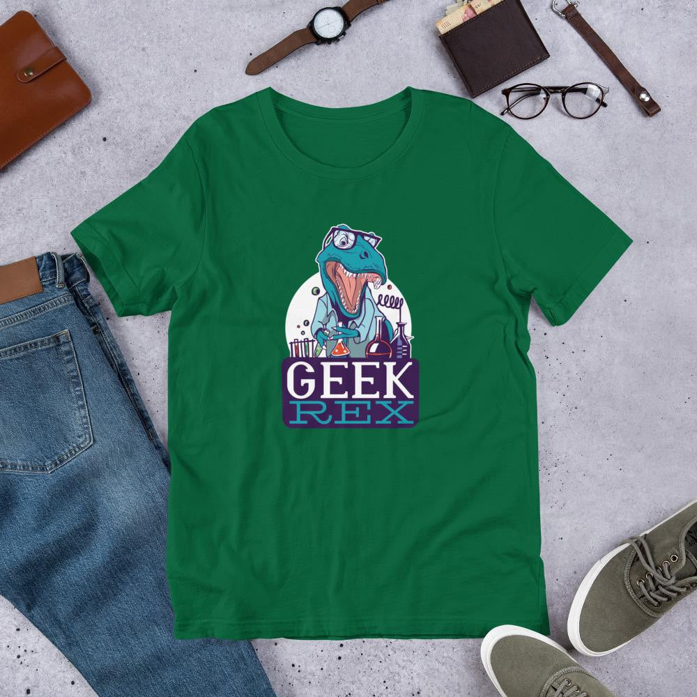Geek Rex Half Sleeve T-Shirt — Green