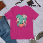 Gemini Zodiac Half Sleeve T-Shirt — Pink