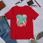 Gemini Zodiac Half Sleeve T-Shirt — Red
