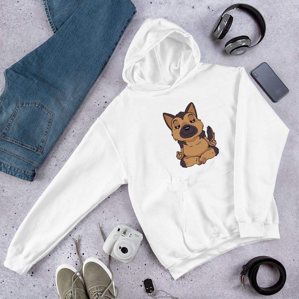 German Shepard Yoga Unisex Hooded Sweatshirt