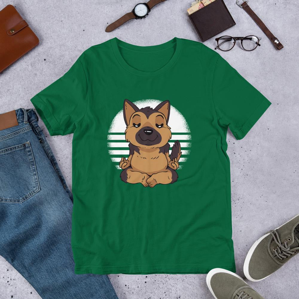 German Shepard Yoga Half Sleeve T-Shirt — Green