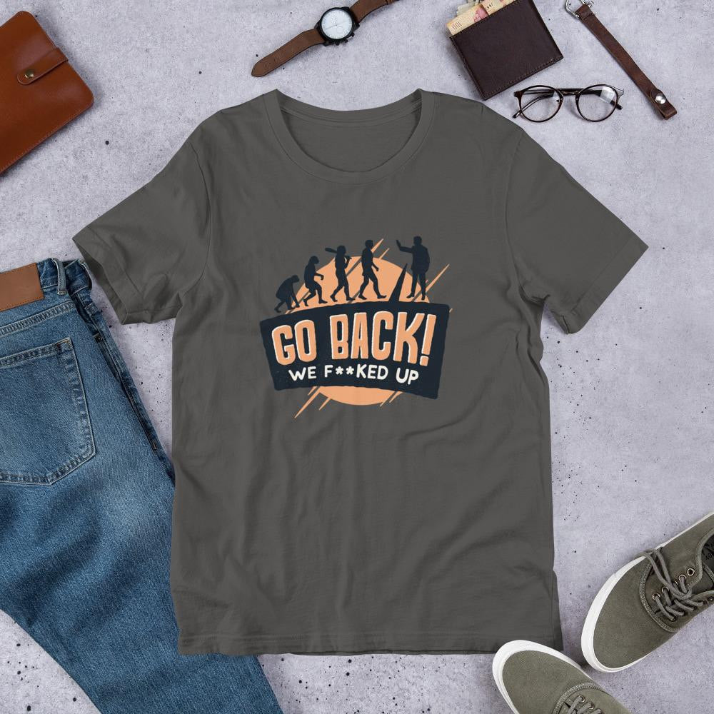 Go Back Half Sleeve T-Shirt — Charcoal