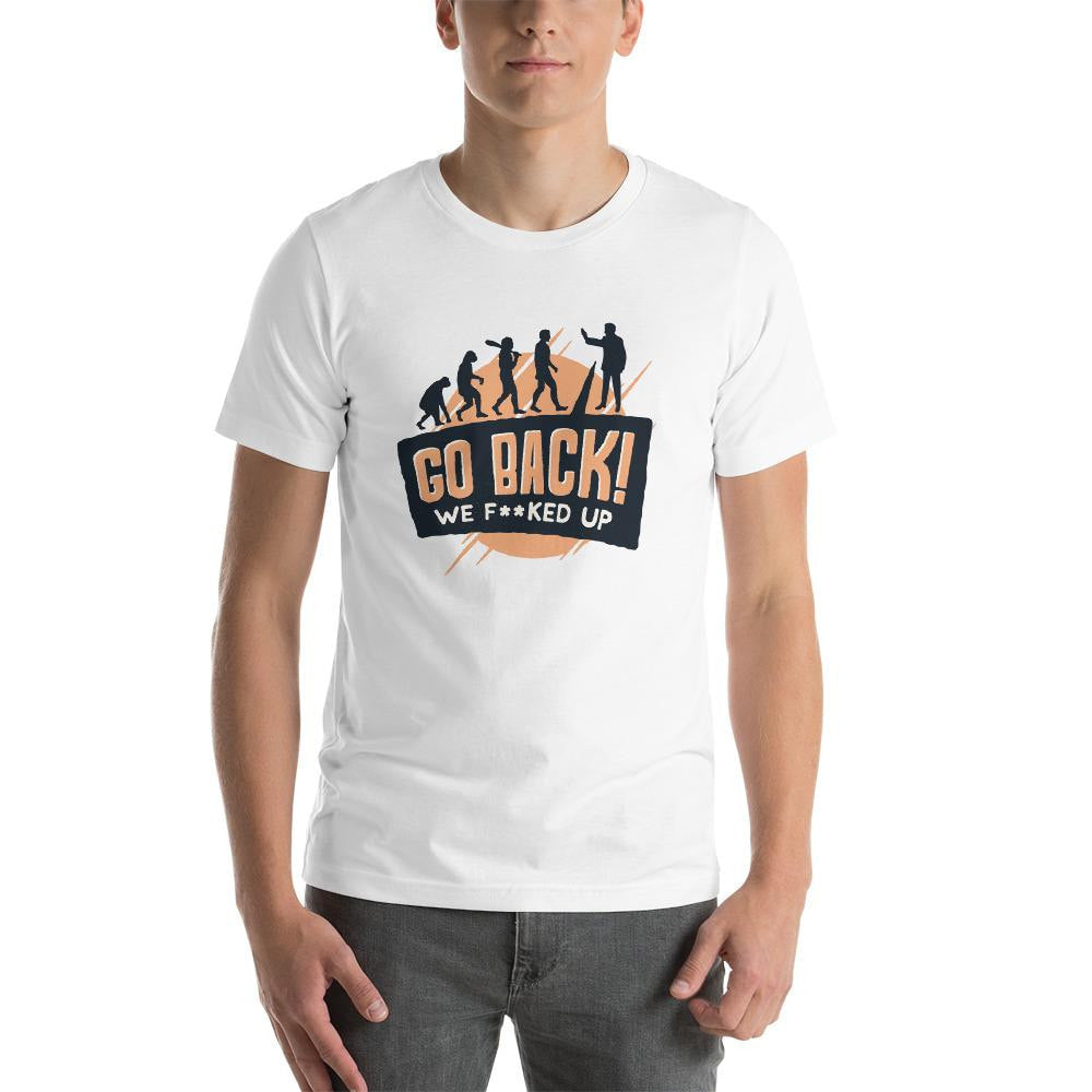 Go Back Half Sleeve T-Shirt — White (2)