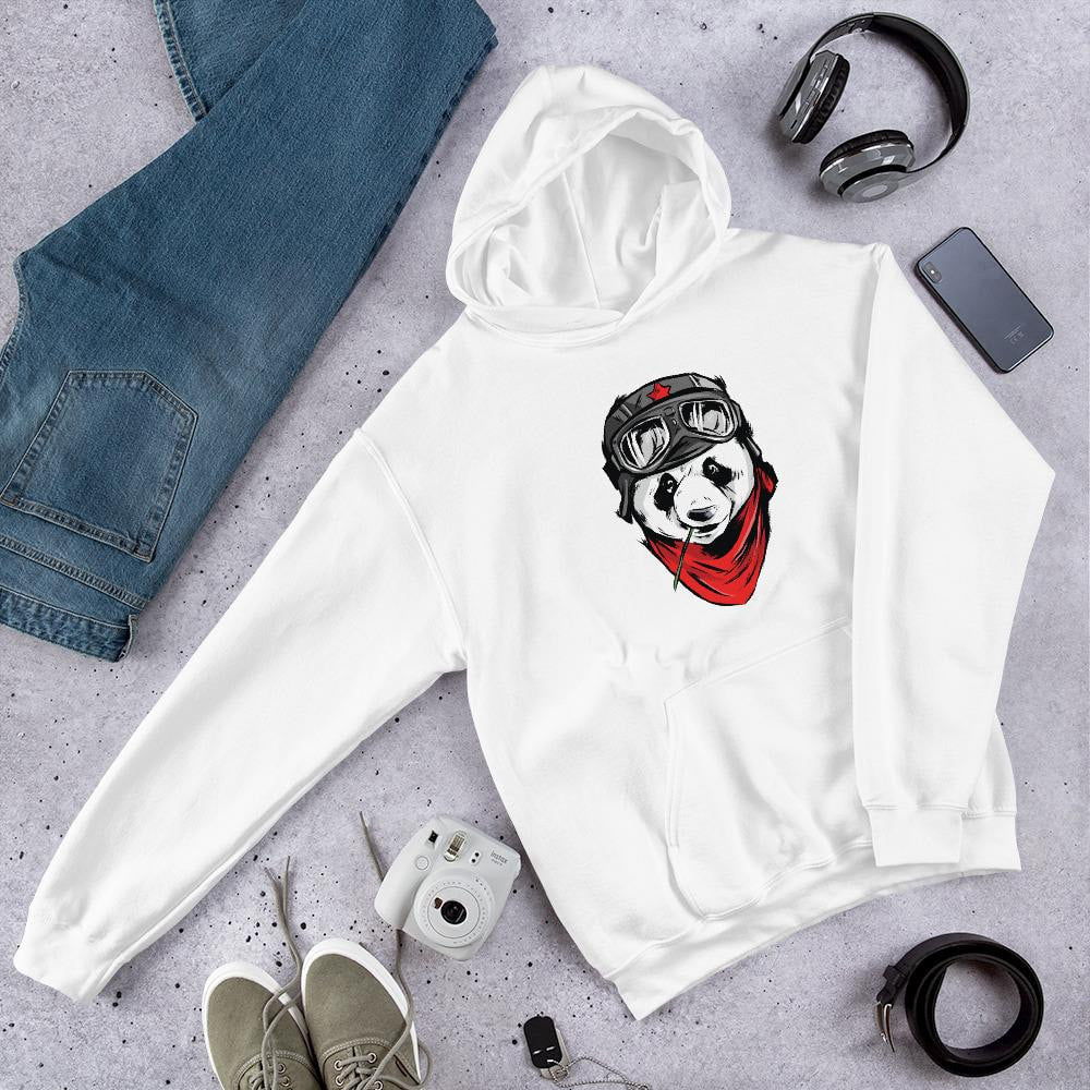 Cool Panda Unisex Hooded Sweatshirt — White