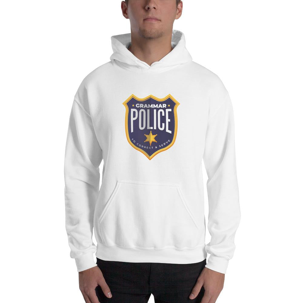 Grammar Police Unisex Hooded Sweatshirt — detail view 4