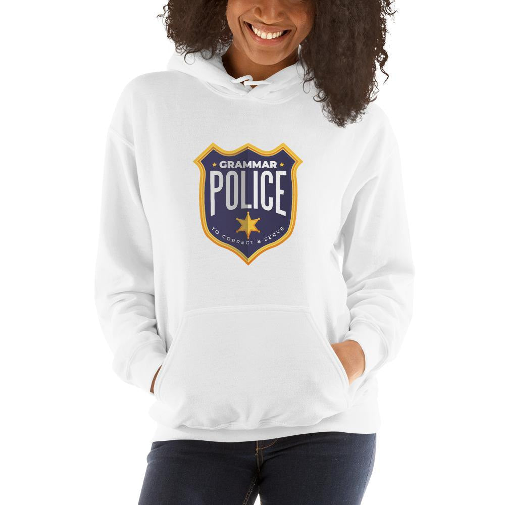 Grammar Police Unisex Hooded Sweatshirt — detail view 5