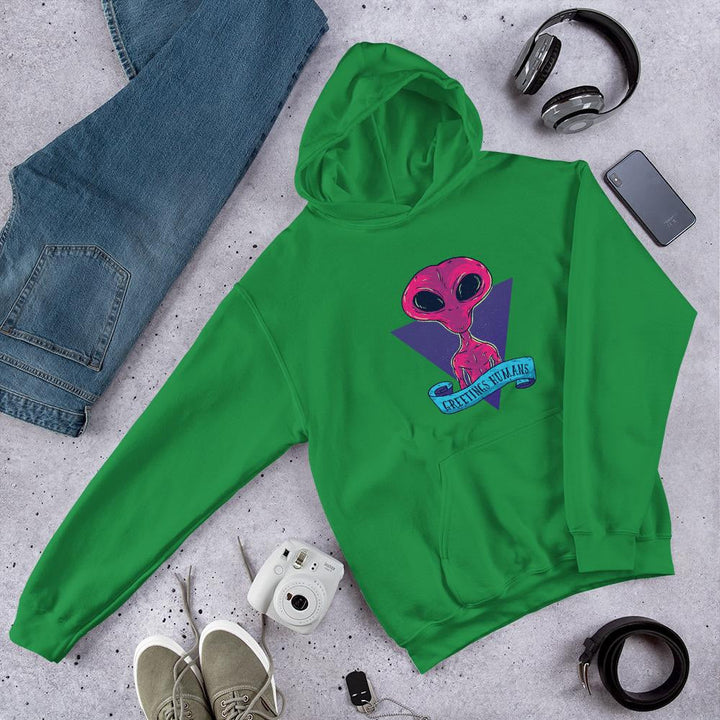 Greetings humans Unisex Hooded Sweatshirt
