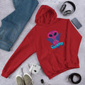 Greetings humans Unisex Hooded Sweatshirt — Red