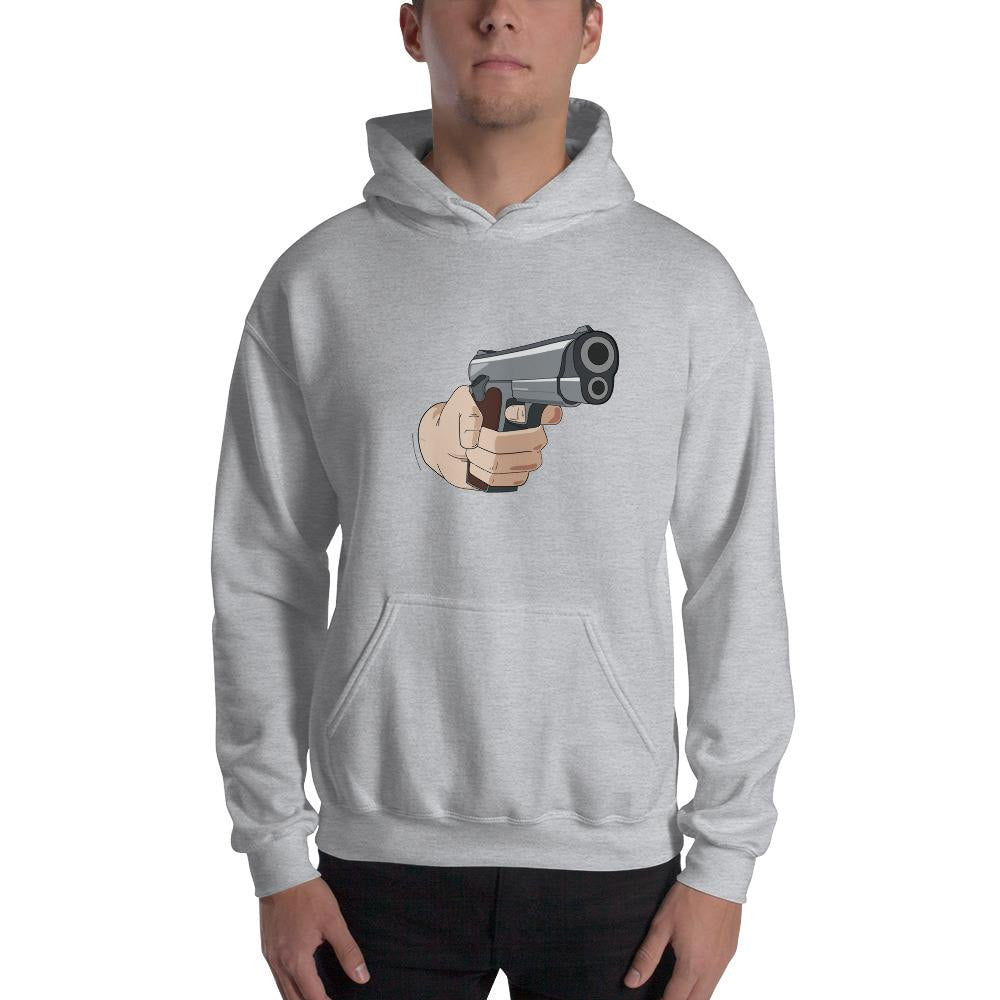 Hand gun Unisex Hooded Sweatshirt — detail view 2