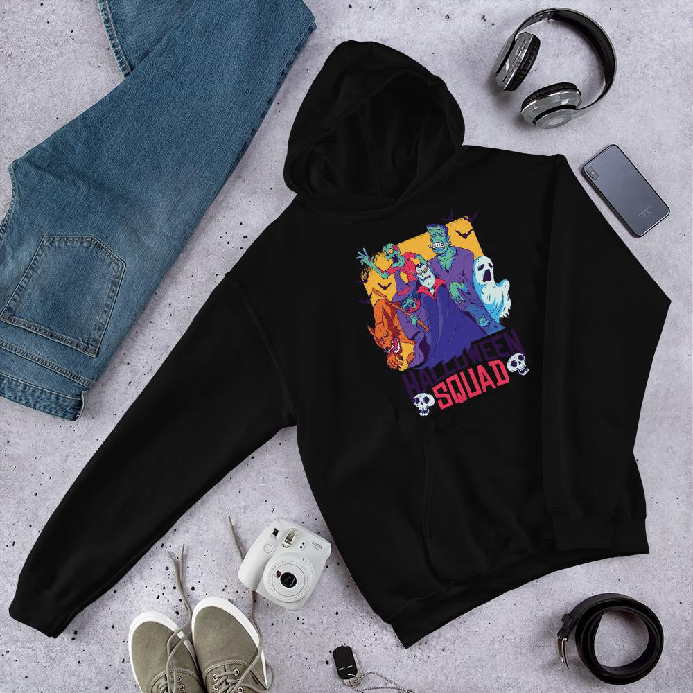 Halloween Squad Unisex Hooded Sweatshirt — Black