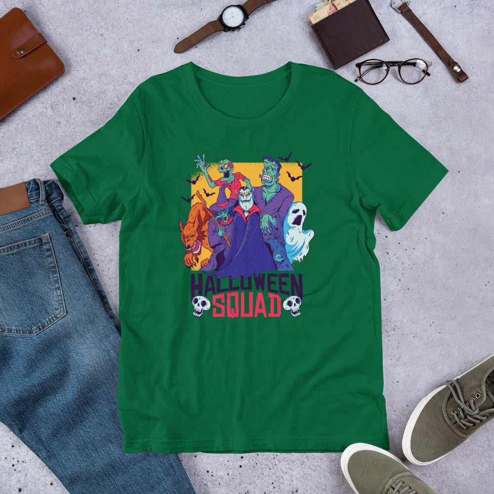 Halloween Squad Half Sleeve T-Shirt — Green