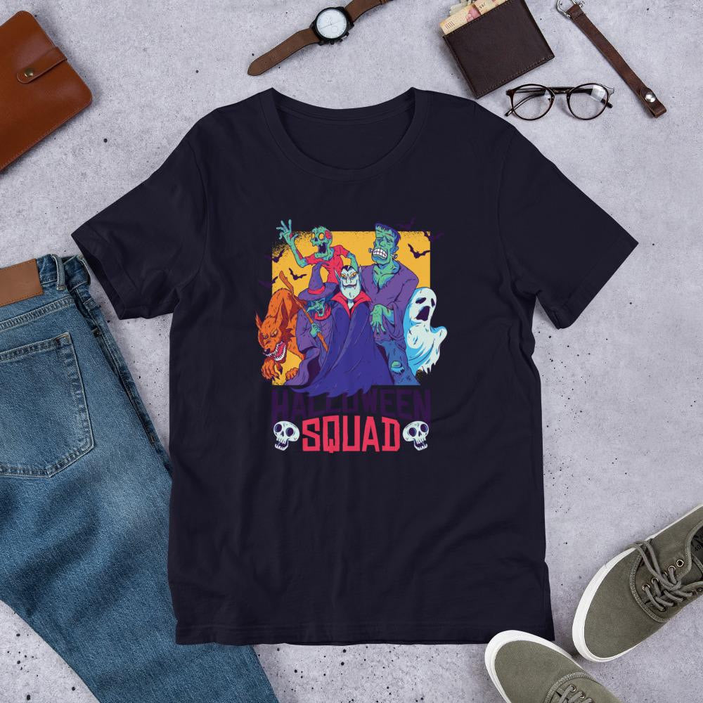Halloween Squad Half Sleeve T-Shirt — Navy