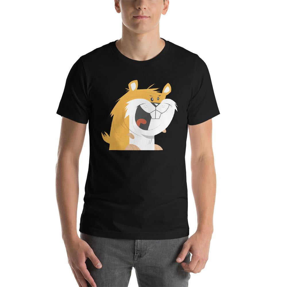 Funny Hamster Half Sleeve T-Shirt — Black (2)