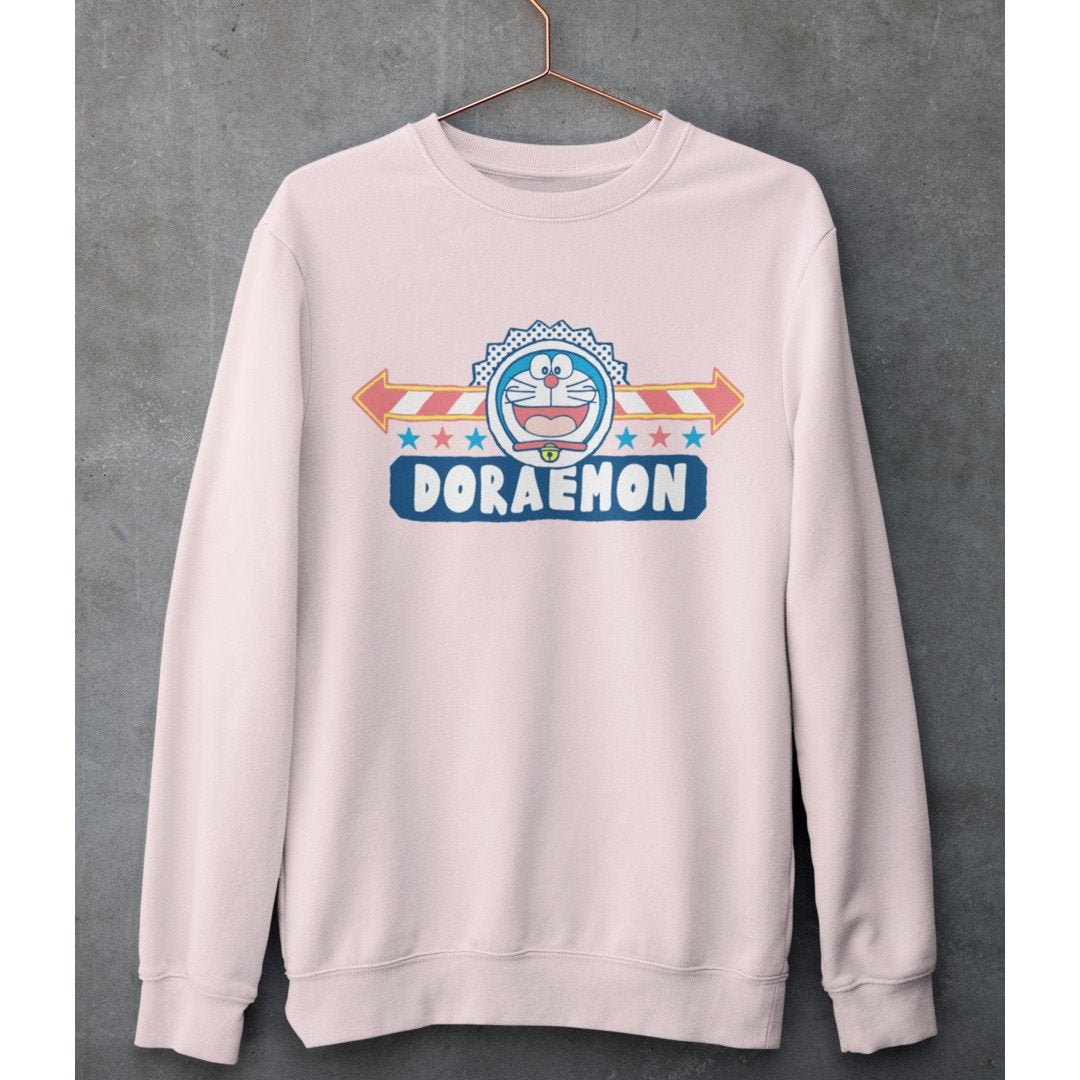 Happy Face Unisex Sweatshirt — Light Pink