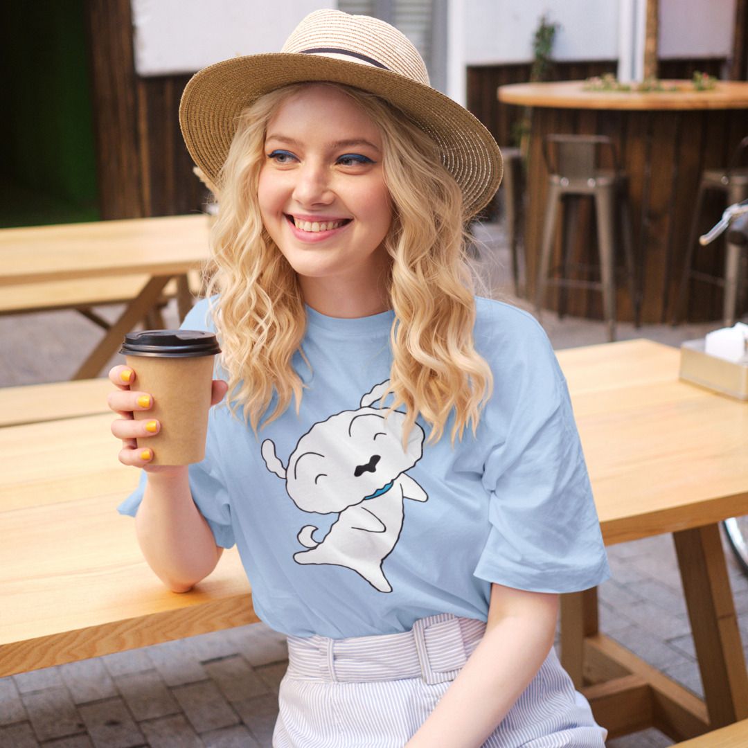 Happy Shiro Unisex Oversized T-Shirt — Light Blue