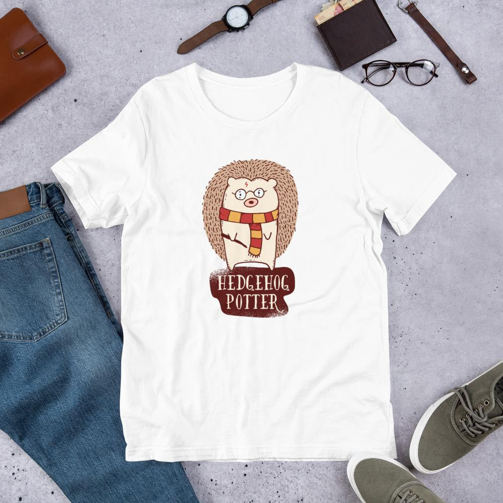 Hedgehog Potter Half Sleeve T-Shirt — White